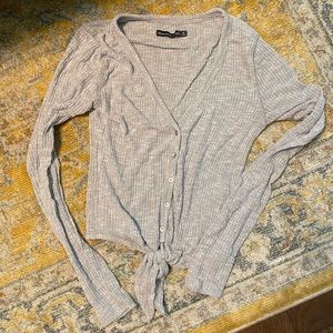 Abercrombie gray stretch tie shirt